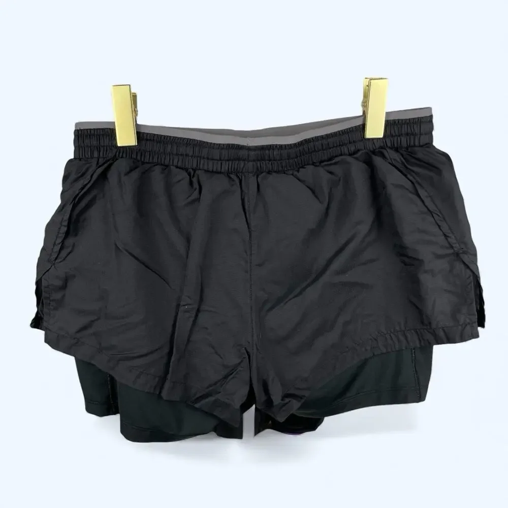 Nike Dri-Fit 2-in- 3 inch Running Shorts Women's Large Black